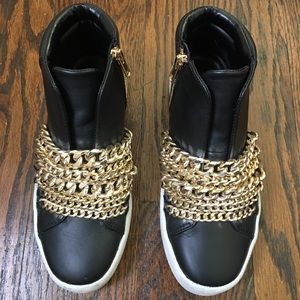 Kendall & Kyle high top metal chain sneakers